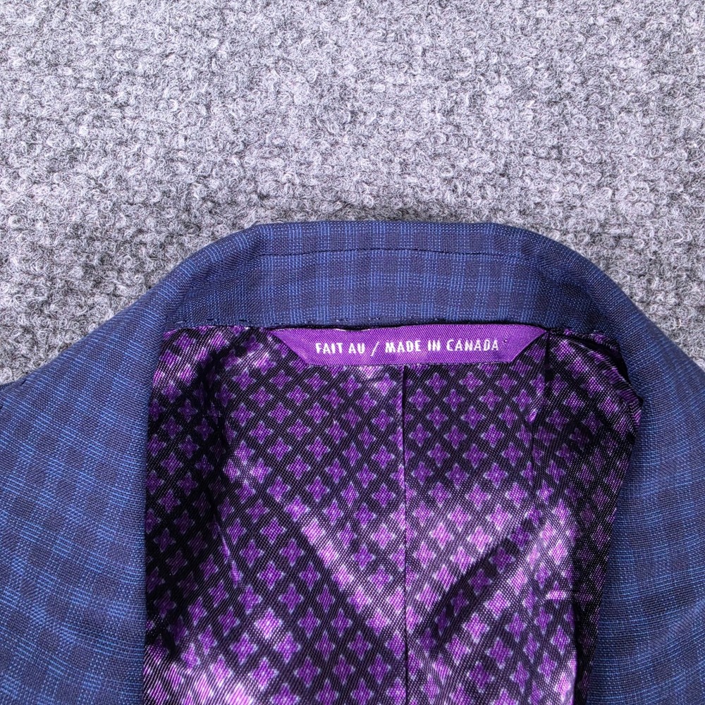 Ted Baker Suit Mens 35R Blue Micro Check Wool Blend Jay CT Slim Fit 2-Piece - Picture 12 of 16
